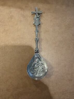 Souvenir Dutch Moving Windmill‎ Spoon Stamped 90 on Back